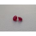 Natural Heated Ruby vivid red round shape 2.33 carats Pair