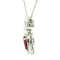 Natural Burma Ruby 1.01 carats Pigeon Blood color set in 18K White Gold Pendant with 0.23 carats Diamonds / GIA Report 