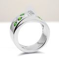 Natural Russian Demantoid Garnet 0.63 carats set in 14K White Gold Ring with 0.53 carats Diamonds 