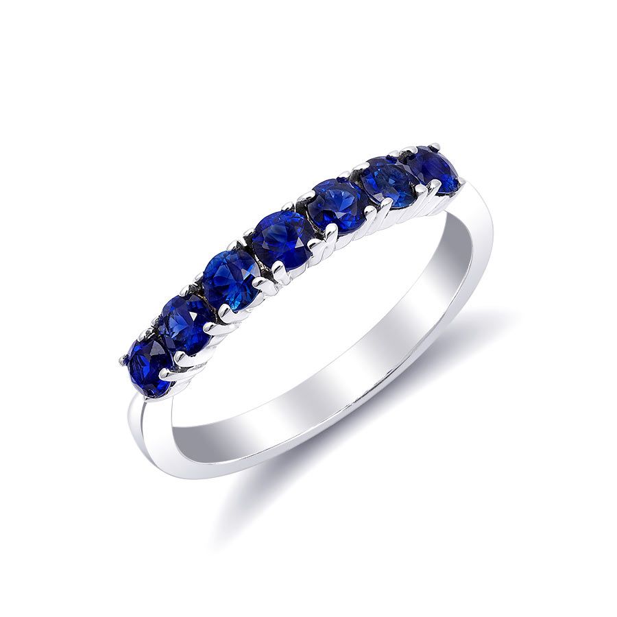 Natural Blue Sapphires 0.74 carats set in 14K White Gold Ring
