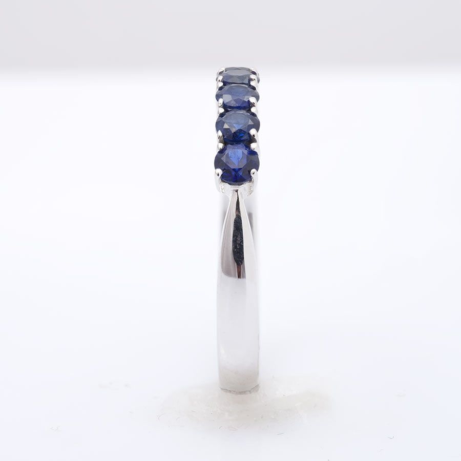 Natural Blue Sapphires 0.74 carats set in 14K White Gold Ring