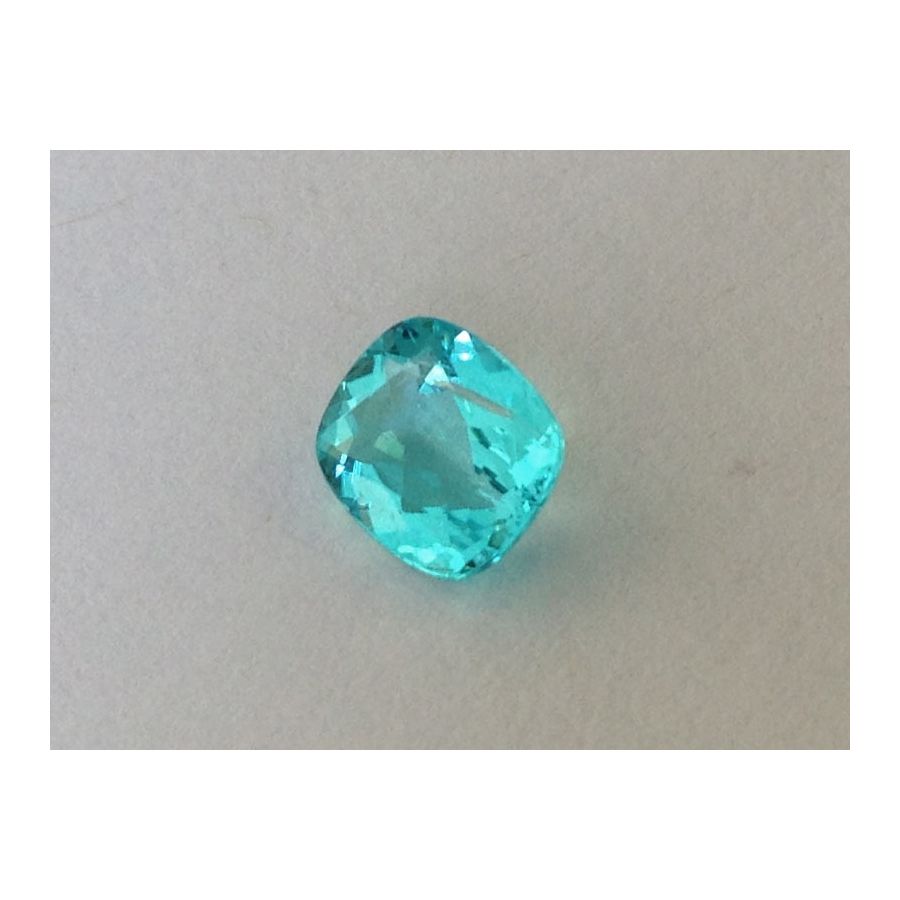 Natural Brazilian Paraiba Tourmaline neon greenish-blue color cushion shape 0.97 carats with GRS Report
