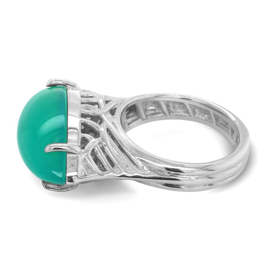 "Paraiba" color Agate 10.54 carats set in Silver Ring