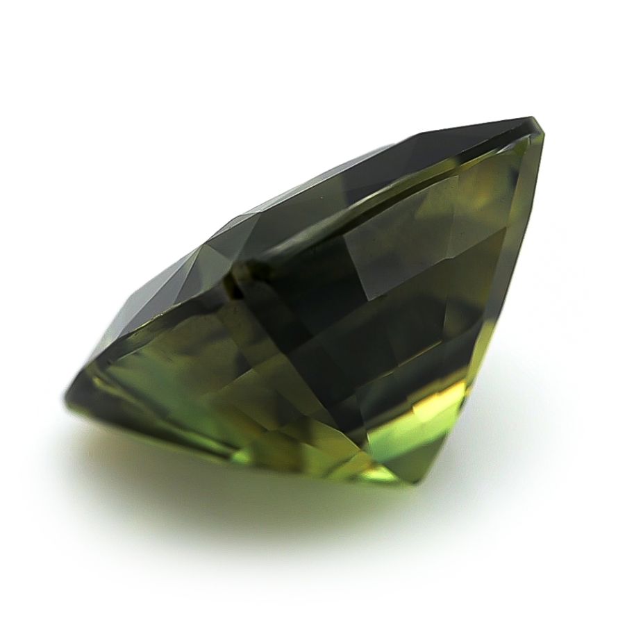 Natural Unheated Teal Green Sapphire yellowish green color cushion shape 12.04 carats with GIA Report
