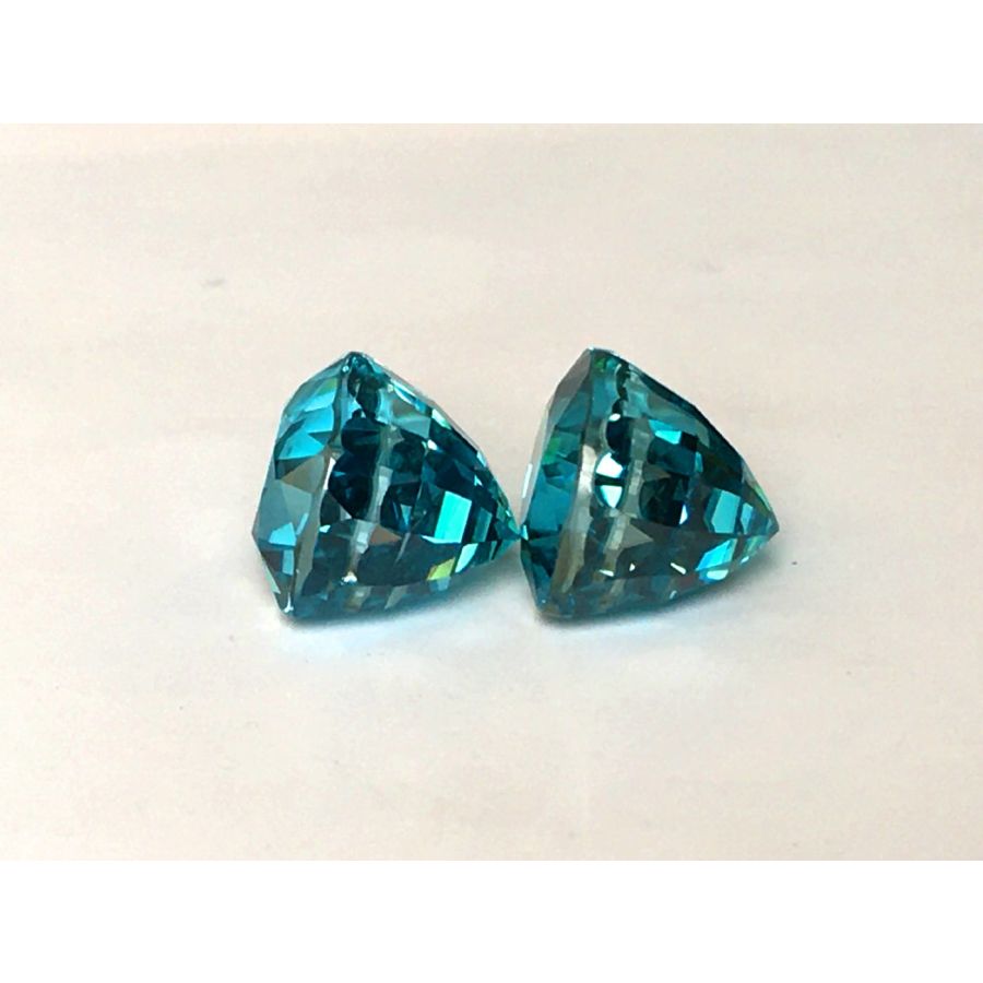 Natural Blue Zircon Matching Pair blue color cushion shape 18.57 carats