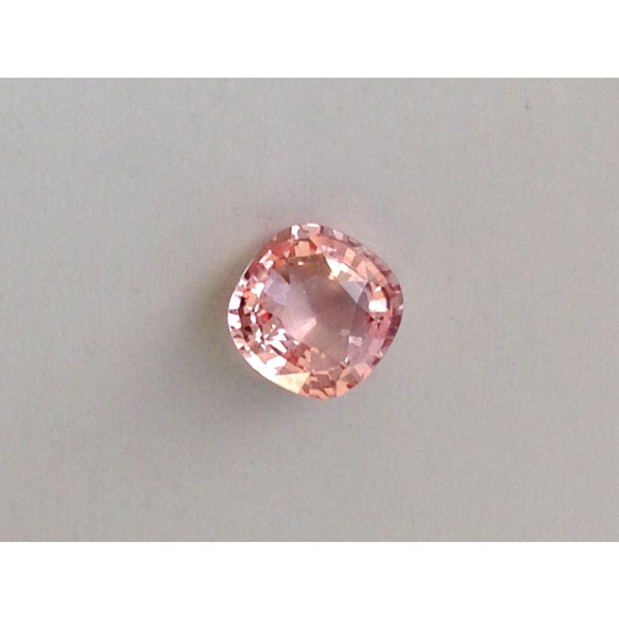 Natural Unheated Padparadscha Sapphire pastel pink-orange color cushion shape 1.03 carats with GRS Report