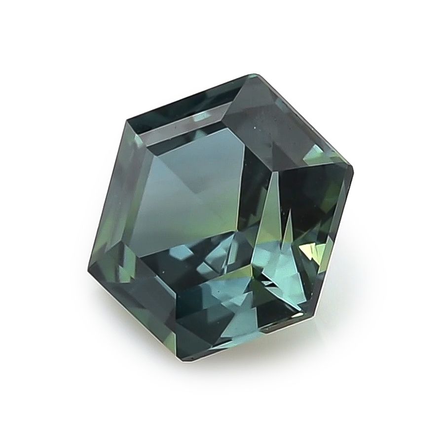 Natural Unheated Hexagonal Teal Bluish Green Sapphire 1.74 carats with GIA Report