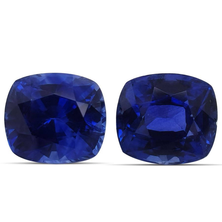 Natural Heated Blue Sapphire matching pair 3.85 carats