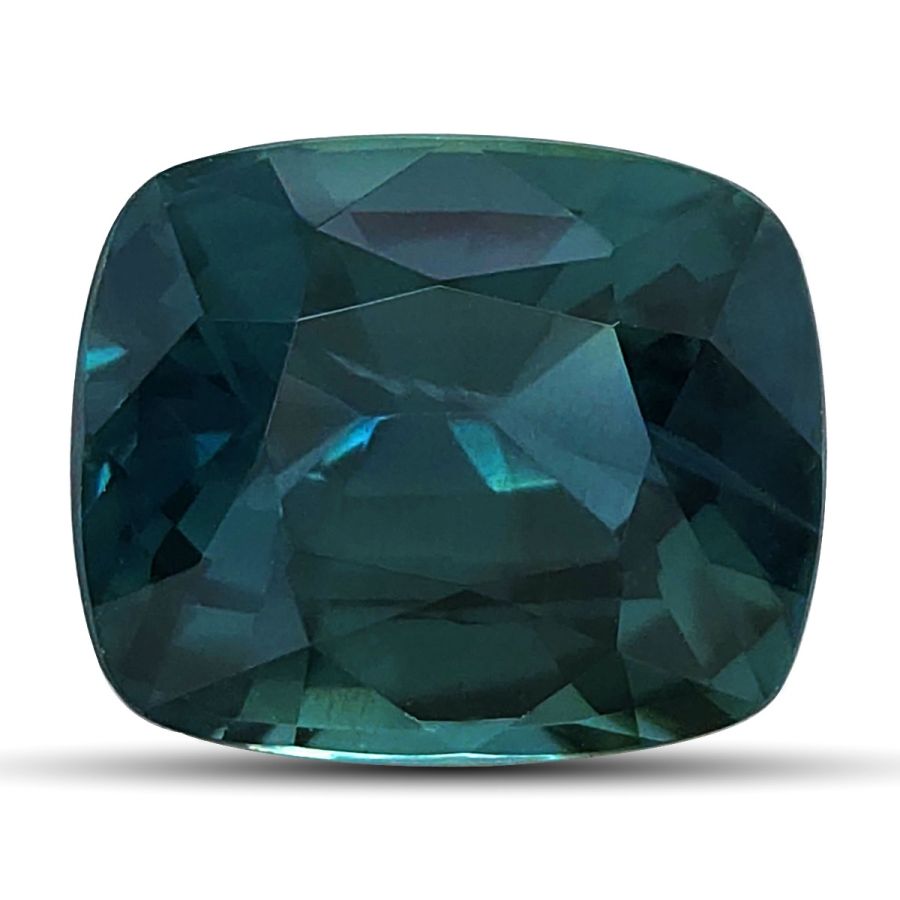 Natural Unheated Teal Green-Blue Sapphire cushion shape 2.66 carats with GIA Report