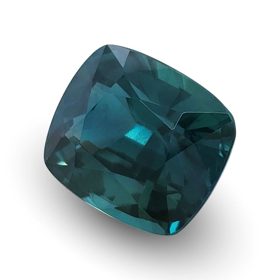 Natural Unheated Teal Green-Blue Sapphire cushion shape 2.66 carats with GIA Report