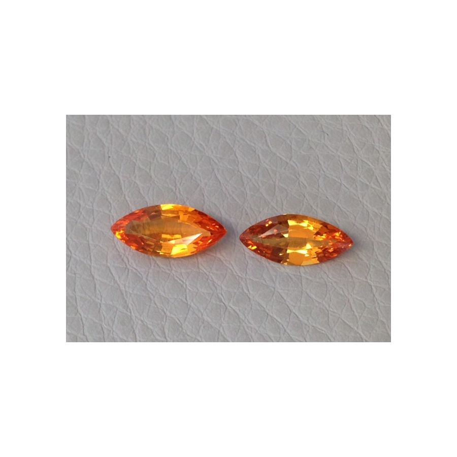 Natural Heated Orange Sapphire Pair 2.27 carats 