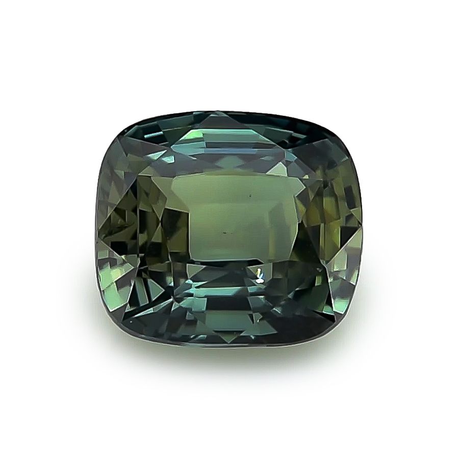 Natural Heated Teal Green-Blue Sapphire cushion shape 2.03 carats with GIA Report