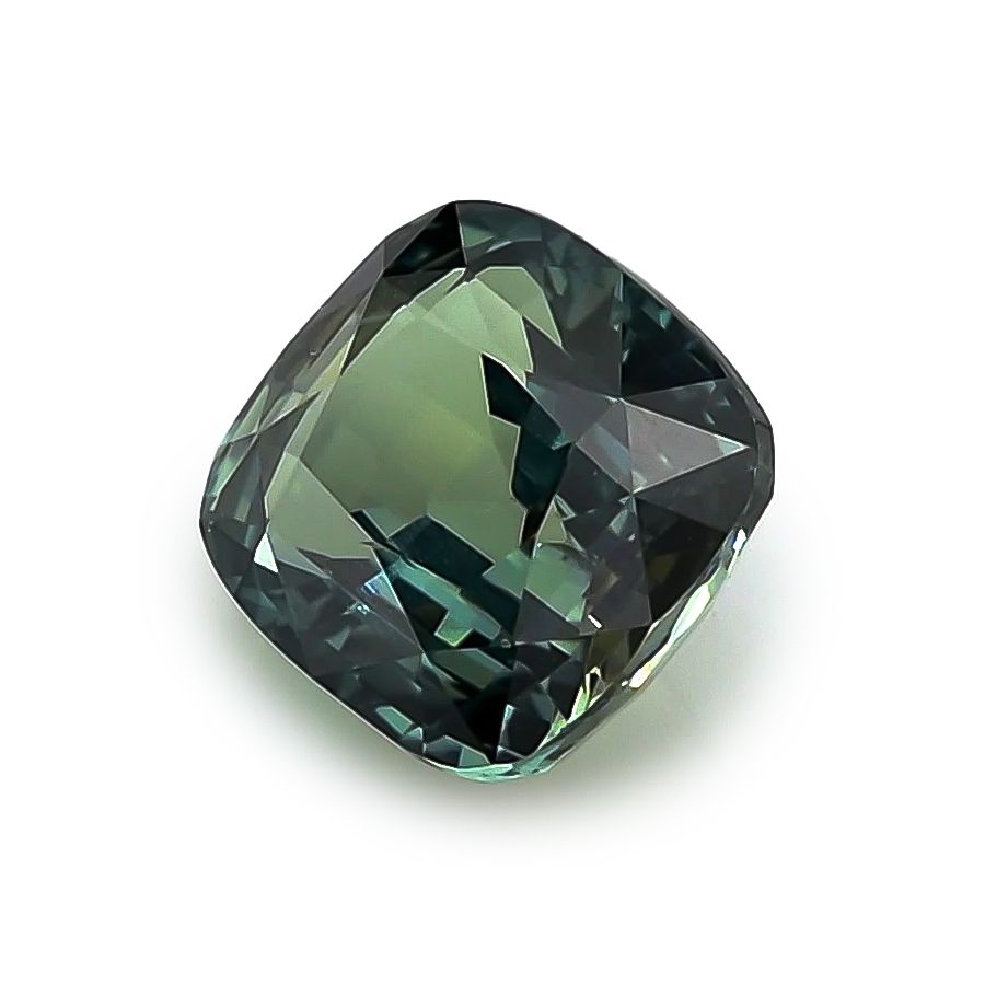 Natural Heated Teal Green-Blue Sapphire cushion shape 2.03 carats with GIA Report