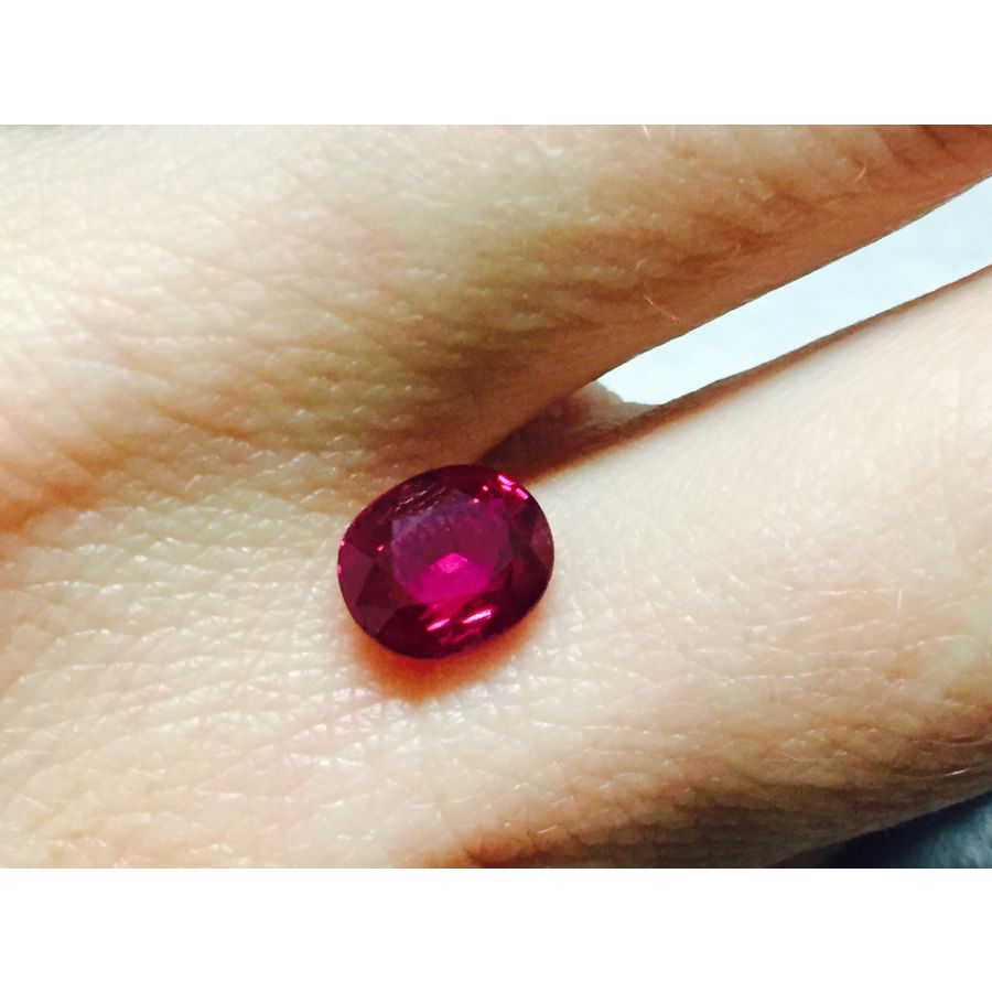 Natural Heated Burma Ruby red color oval shape 2.04 carats with GRS Report - sold