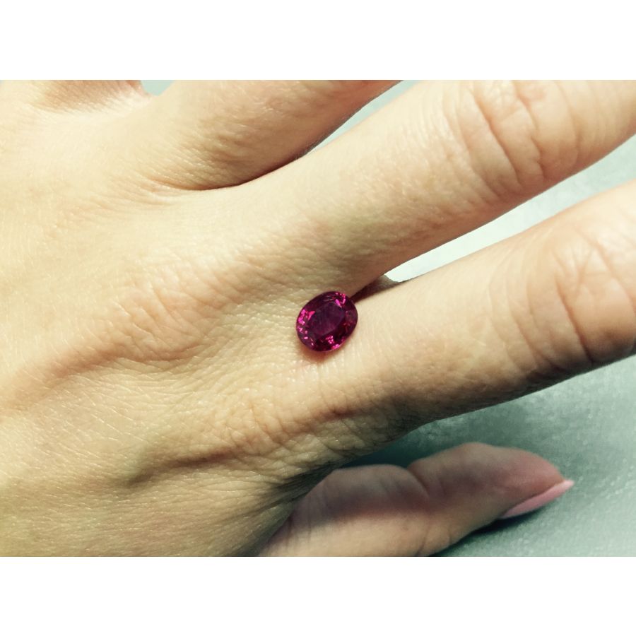 Natural Heated Burma Ruby red color oval shape 2.04 carats with GRS Report - sold