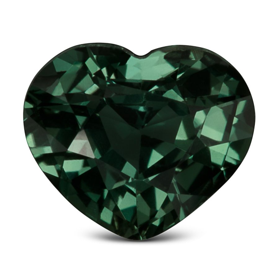 Natural Unheated Teal Bluish Green Sapphire heart shape 2.06 carats with GIA Report