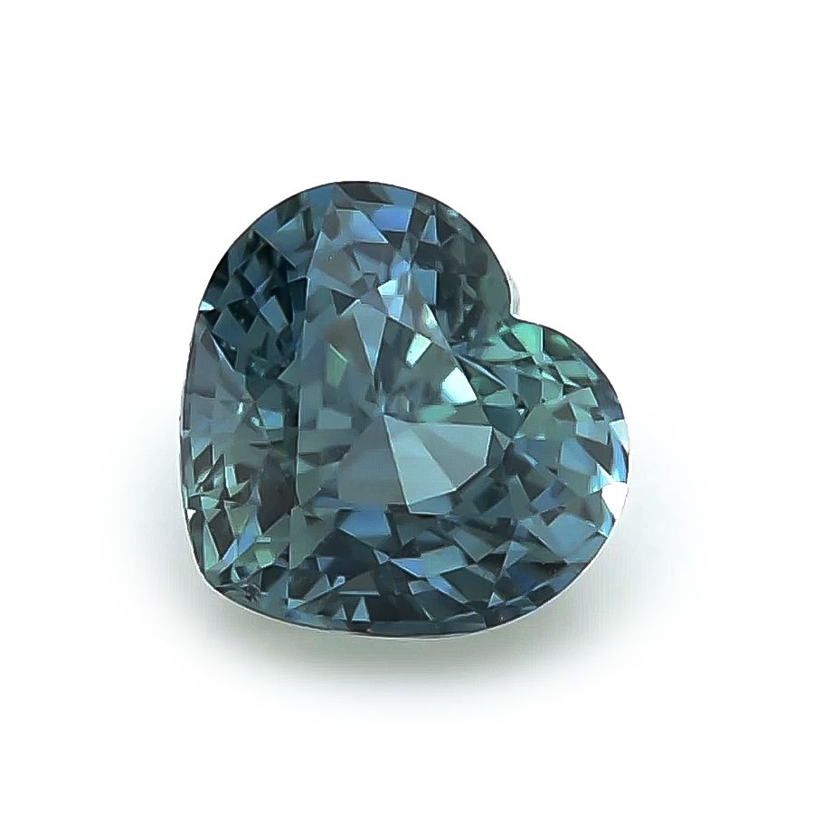 Natural Heated Teal Green-Blue Sapphire heart shape 2.12 carats with GIA Report