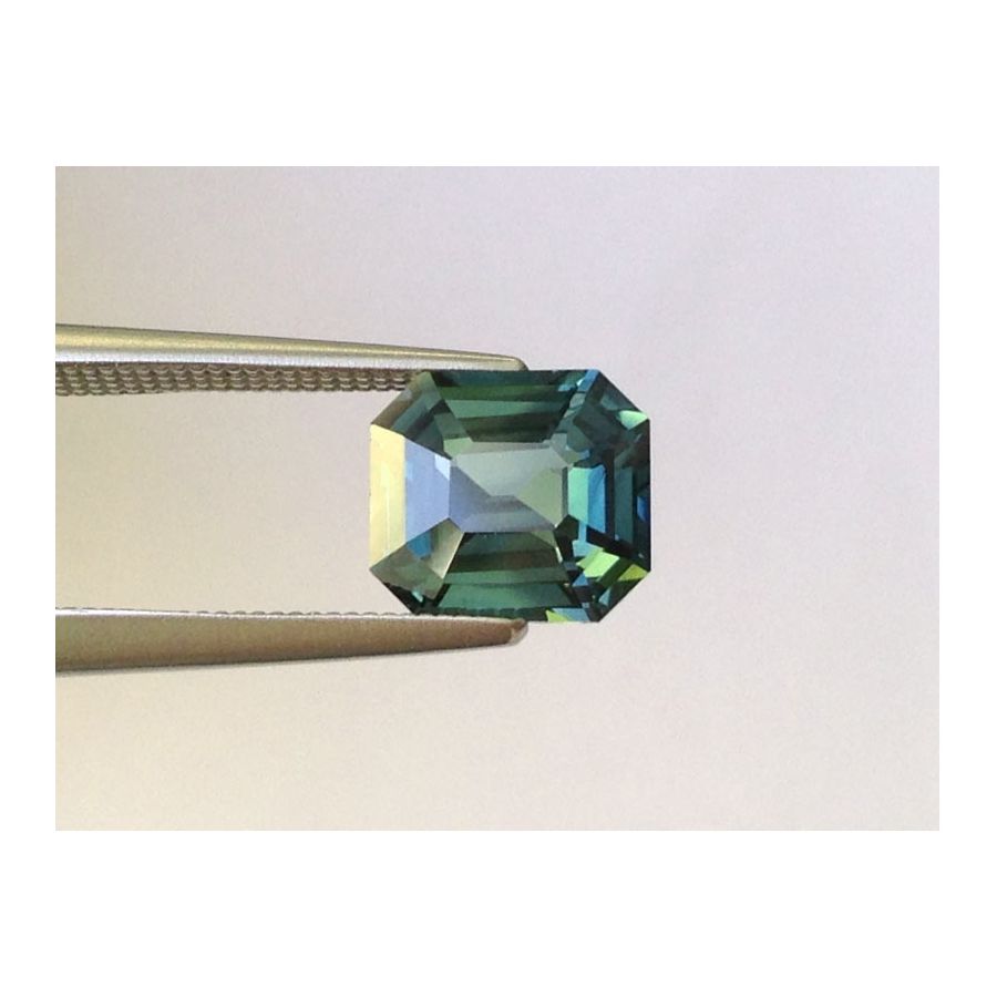 Natural Heated Teal Blue-Green Sapphire octagonal shape 2.17 carats with GIA Report