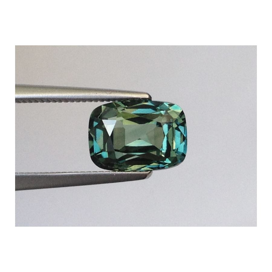 Natural Unheated Teal Bluish Green Sapphire cushion shape 2.18 carats with GIA Report