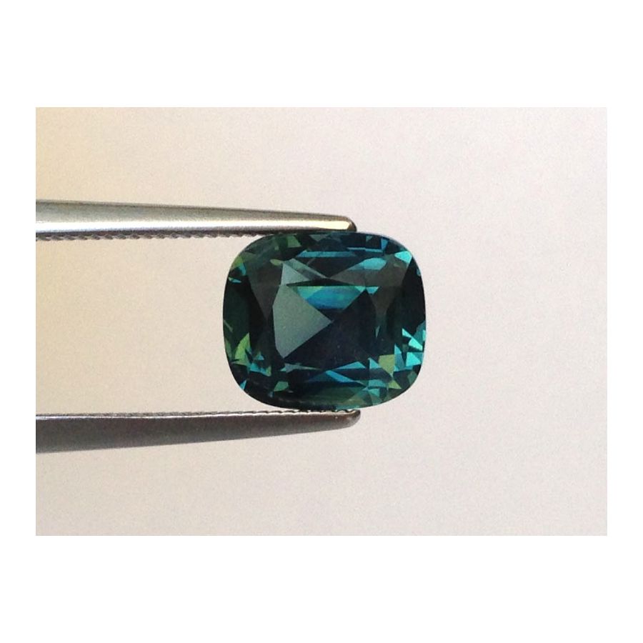 Natural Unheated Green-Blue Sapphire cushion shape 2.56 carats with GIA Report