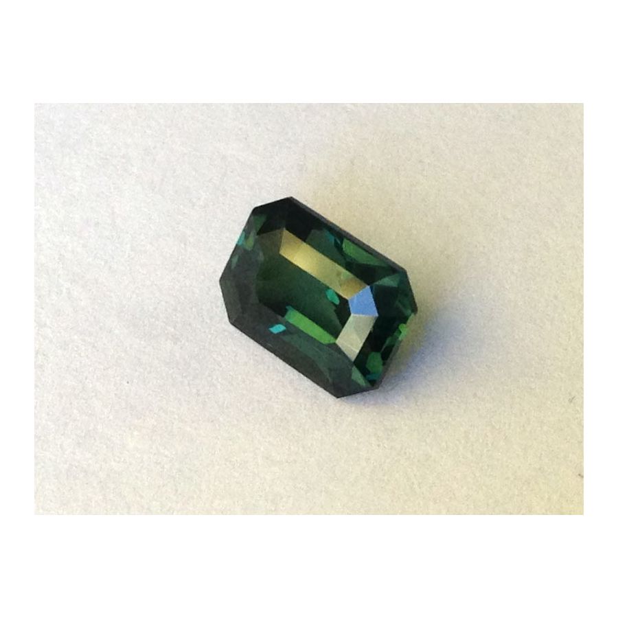 Natural Unheated Teal Bluish Green Sapphire octagonal shape 2.70 carats with GIA Report