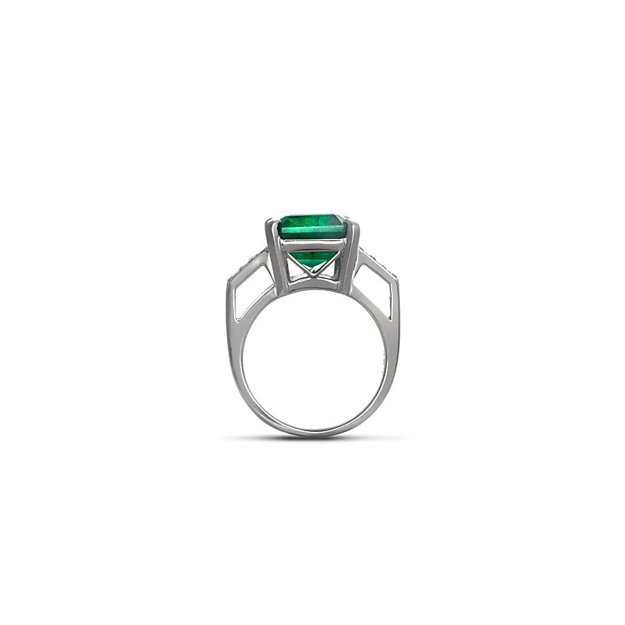 Statement Natural Emerald Ring 5.77cts GIA Report Platinum with Diamonds / Large Green Gem - sold