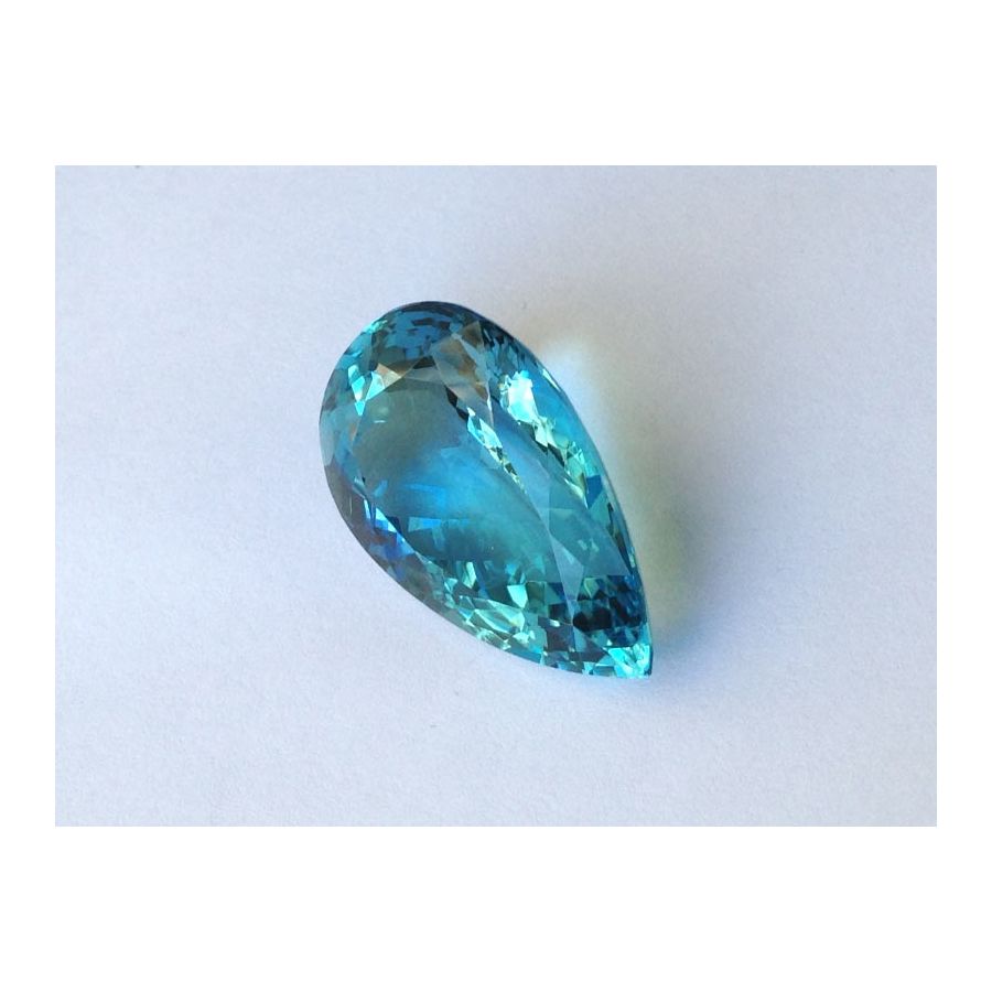 Natural Fine Aquamarine greenish blue color pear shape 31.86 carats with GIA Report