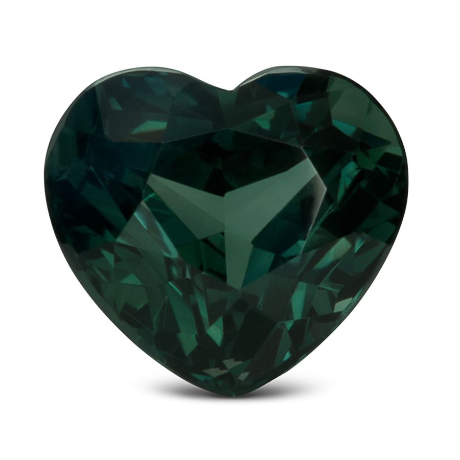 Natural Unheated Teal Green-Blue Sapphire heart shape 3.04 carats with GIA Report