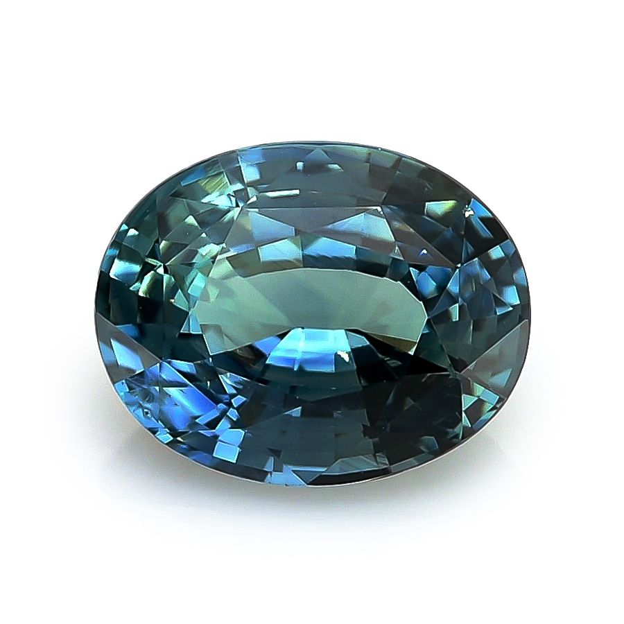Natural Unheated Teal Green-Blue Sapphire 3.57 carats with GIA Report