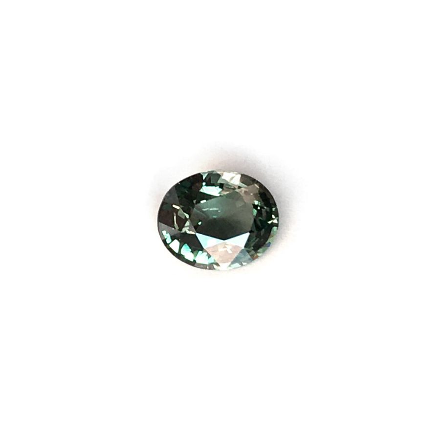 Natural Unheated Teal Bluish Green Sapphire oval shape 3.67 carats with GIA Report