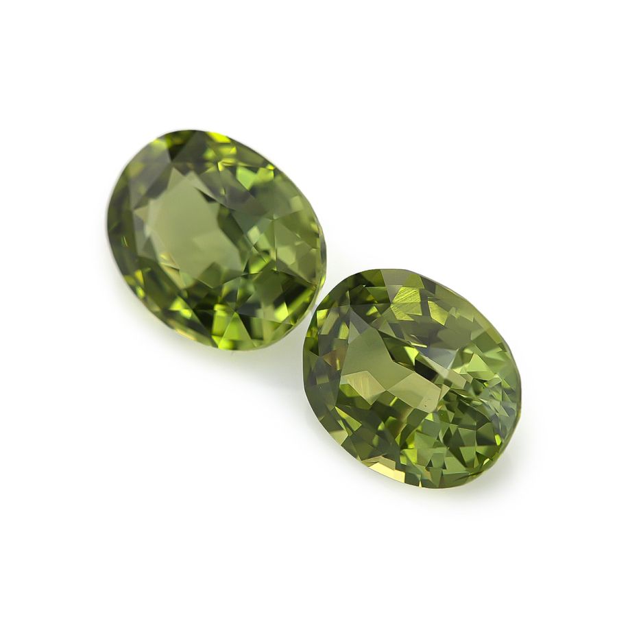Natural Green Sapphire Matching Pair 3.96 carats 