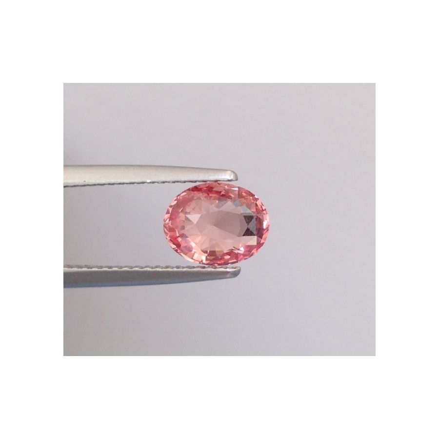 Natural Heated Padparadscha Sapphire pinkish-orange color oval shape 1.17 carats with GRS Report 