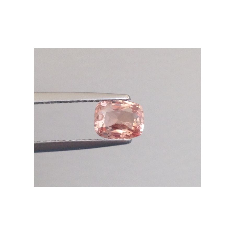 Natural Unheated Padparadscha Sapphire pinkish-orange color cushion shape 1.25 carats with GRS Report