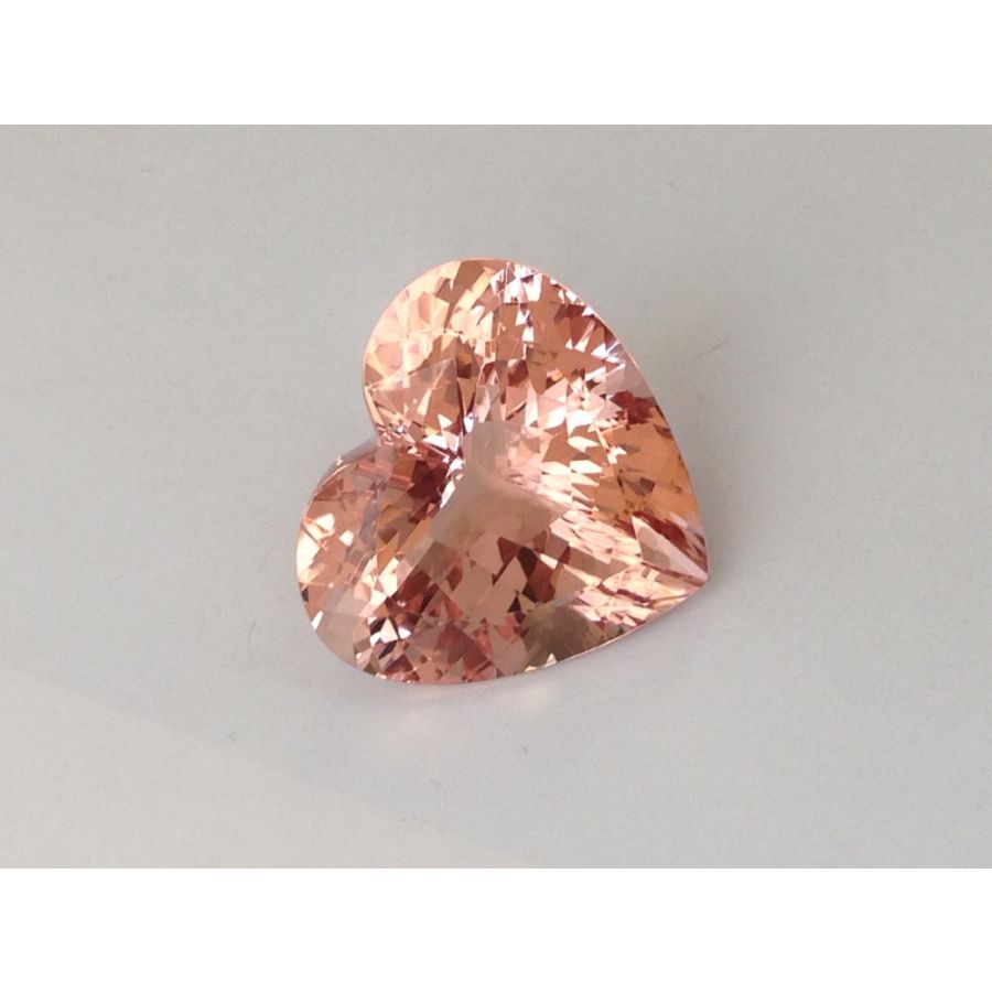Natural Morganite Orangy Pink color heart shape 41.25 carats with GIA Report
