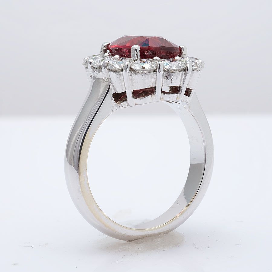 Spectacular Ruby Engagement / Cocktail Ring 4.02cts 18K White Gold Dazzling Diamonds - sold