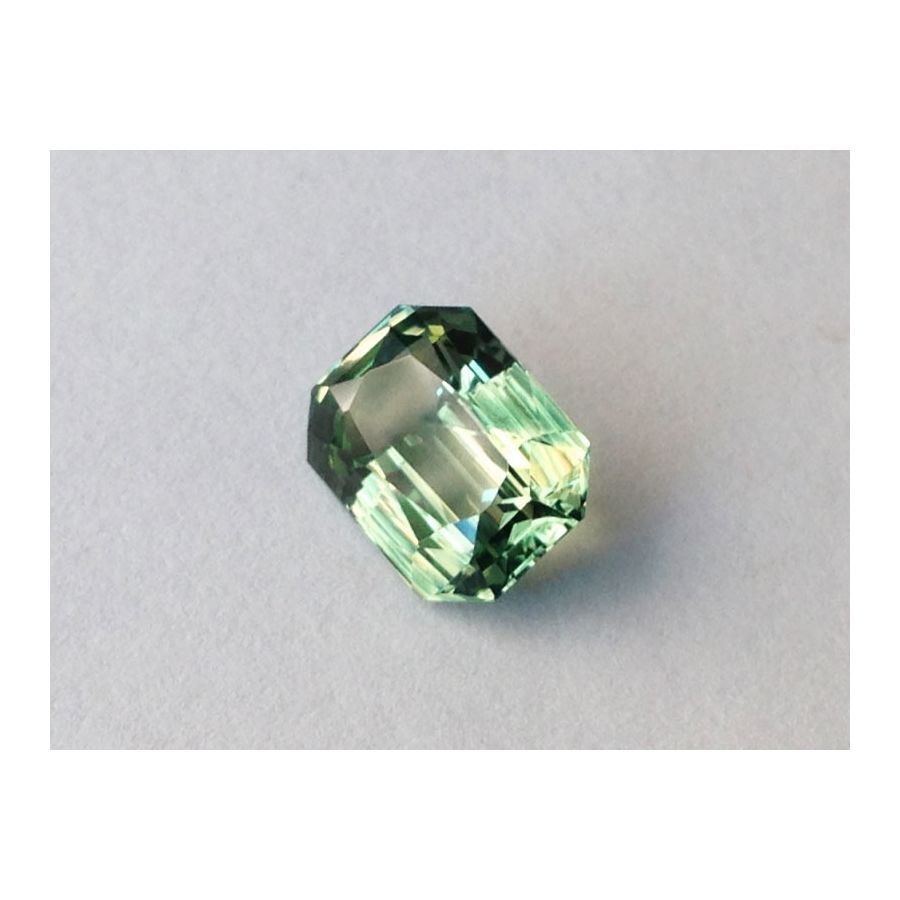 Natural Unheated Green Sapphire bluish green color octagonal shape 4.18 carats with GIA Report