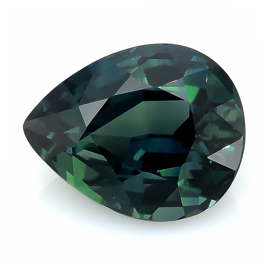 Natural Heated Teal Green-Blue Sapphire pear shape 4.24 carats with GIA Report
