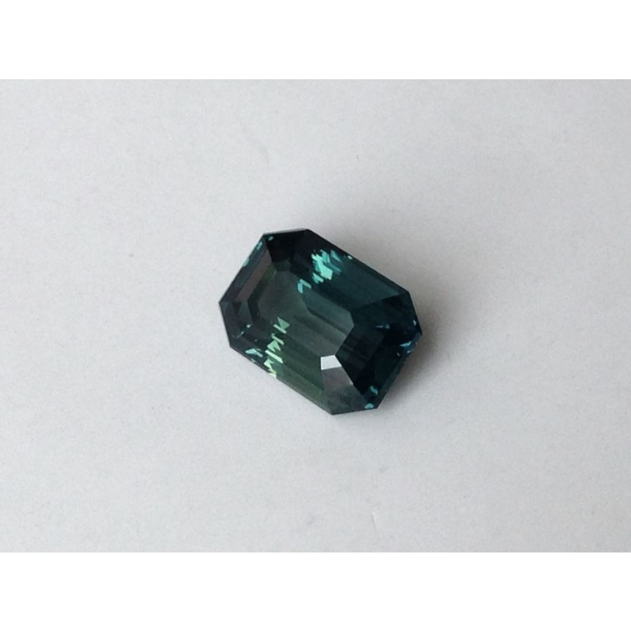 Natural Unheated Green-Blue Sapphire octagonal shape 4.42 carats with GIA Report