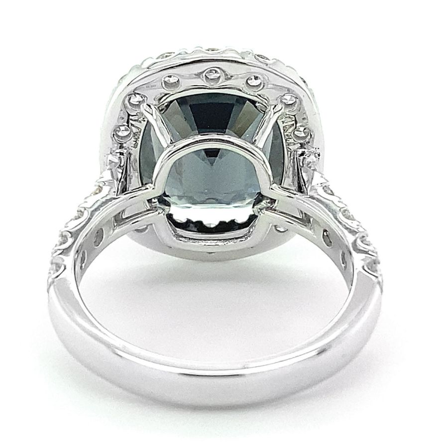 Natural Burmese Grey Spinel 7.84 carats set in 18K White Gold Ring with 1.71 carats Diamonds