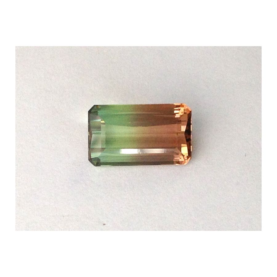 Natural Bi-Color Tourmaline green-brown color rectangular shape 7.56 carats