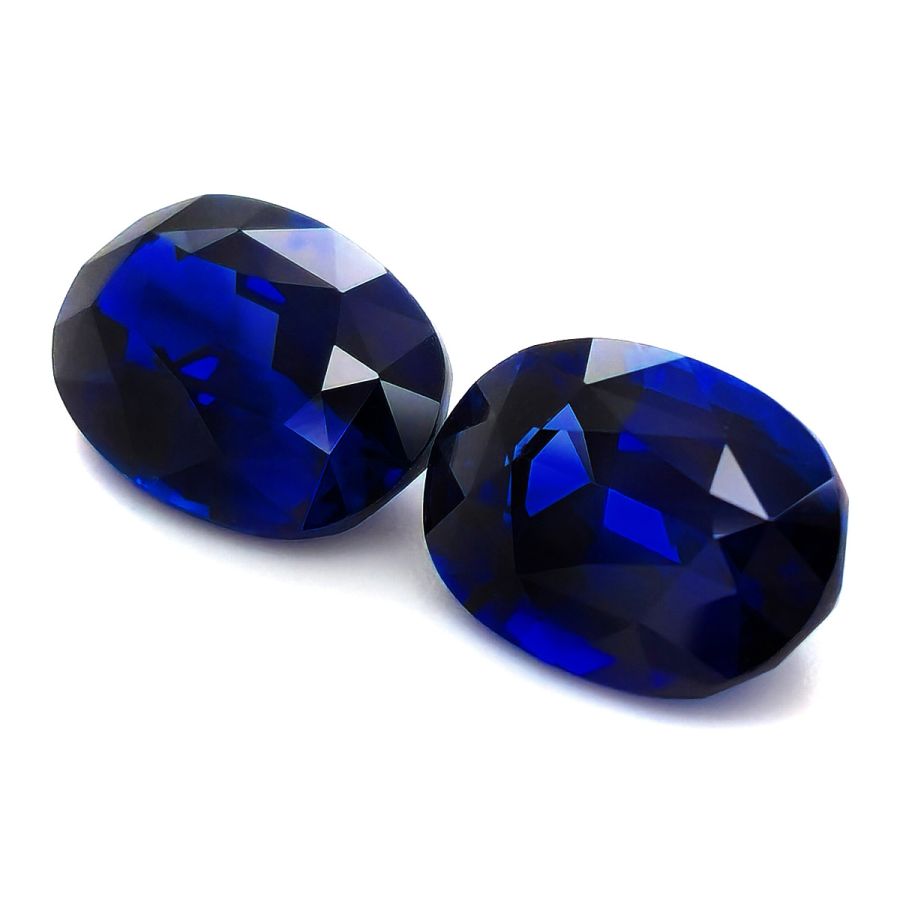 Natural Heated Royal Blue Sapphire Matching Pair 8.62 carats with GIA Report