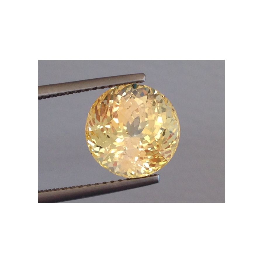 Natural Unheated Yellow Sapphire yellow color round shape 6.62 carats with GRS Report / video - sold