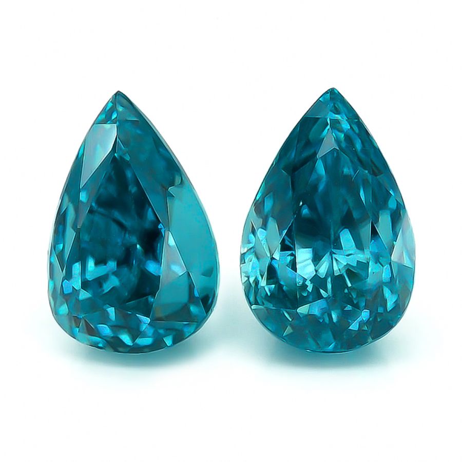 Natural Blue Zircon Matching Pair 9.66 carats