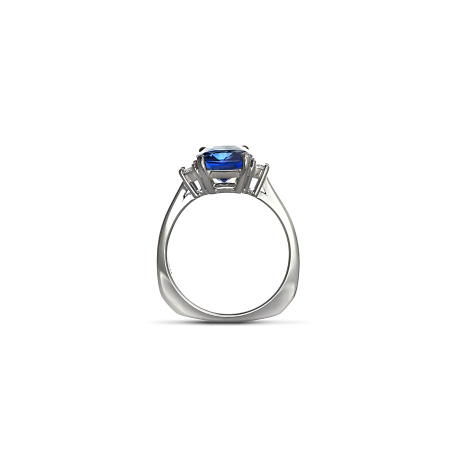 4.02cts  BLUE SAPPHIRE DIAMOND RING 14KWG - SOLD