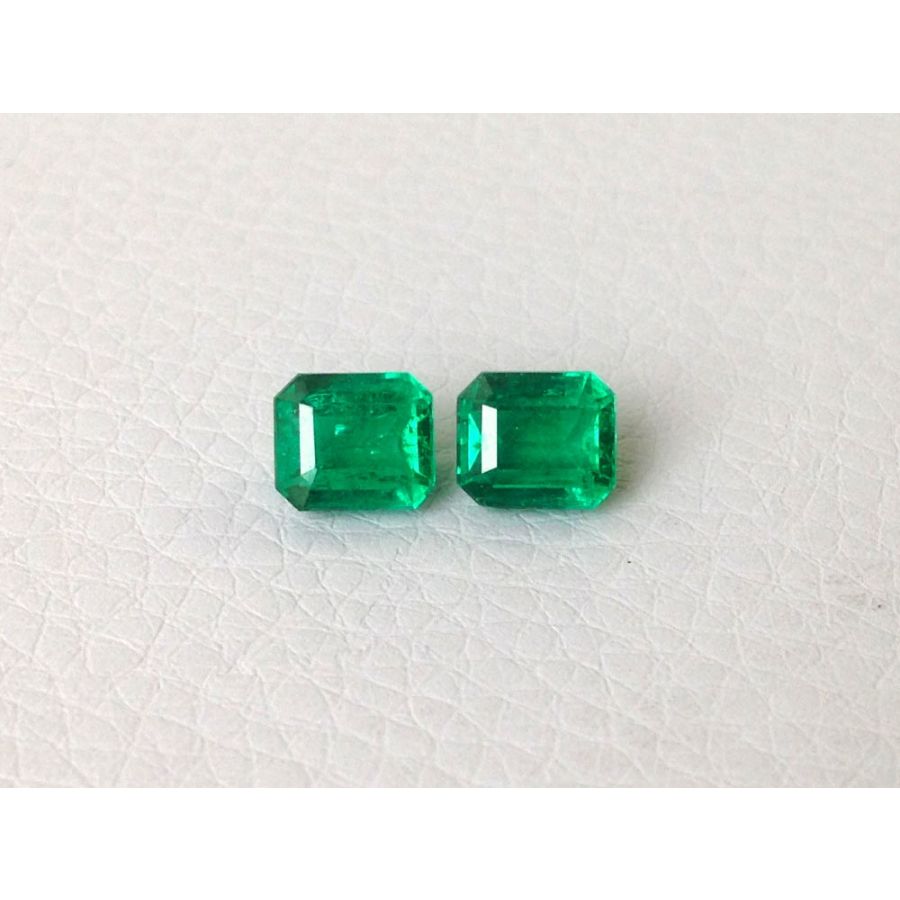 Natural Colombian Emeralds matching pair octagonal shape 2.58 carats with GIA Report