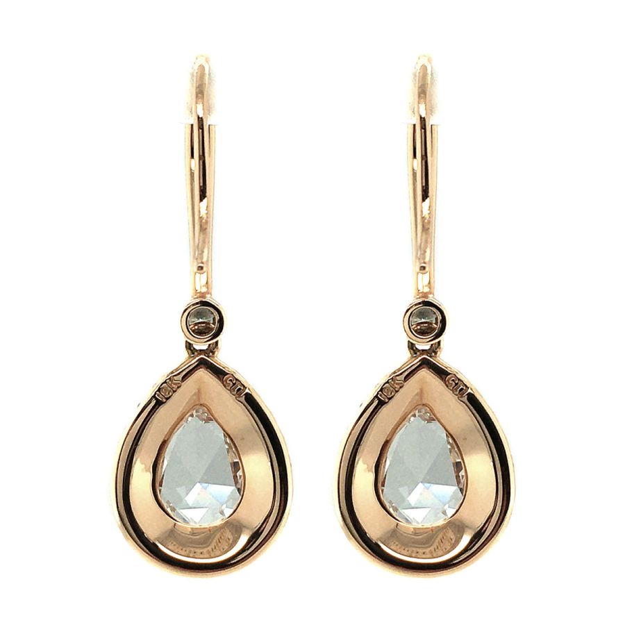 Natural Rose Cut Diamonds 1.87 carats set in 18K Rose Gold Earrings with 0.58 carats of Accent Diamonds / IGI Reports