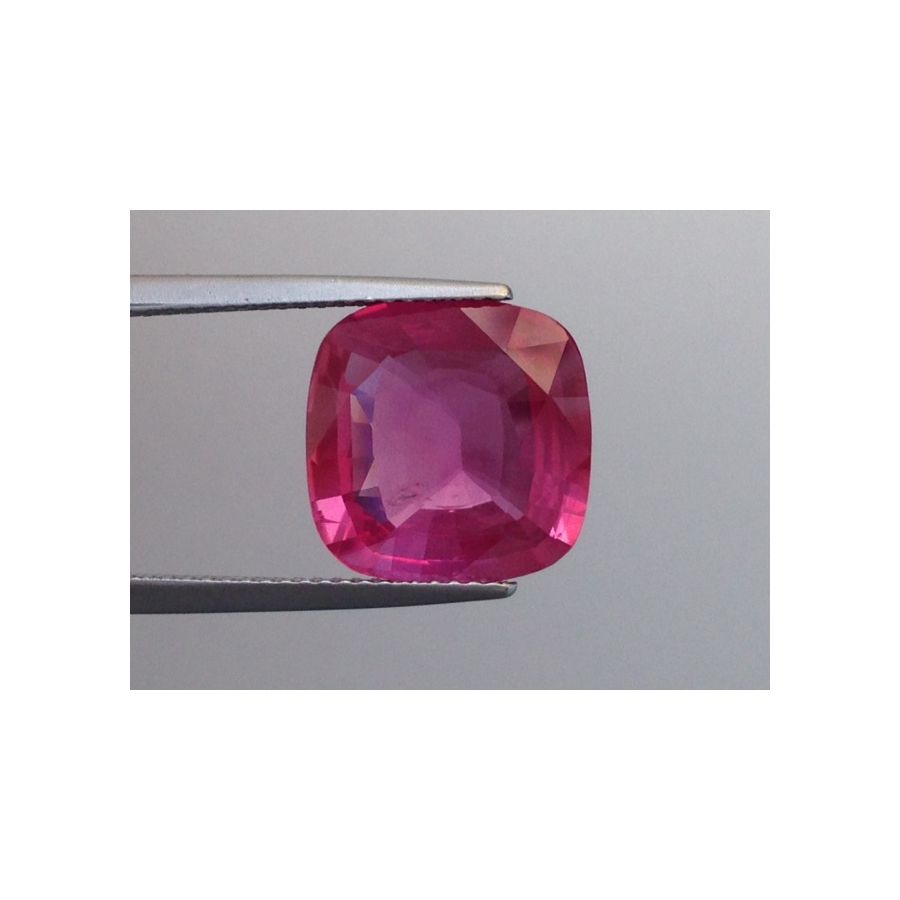 Natural Heated Pink Sapphire purplish pink color cushion shape 7.25 carats with GIA Report