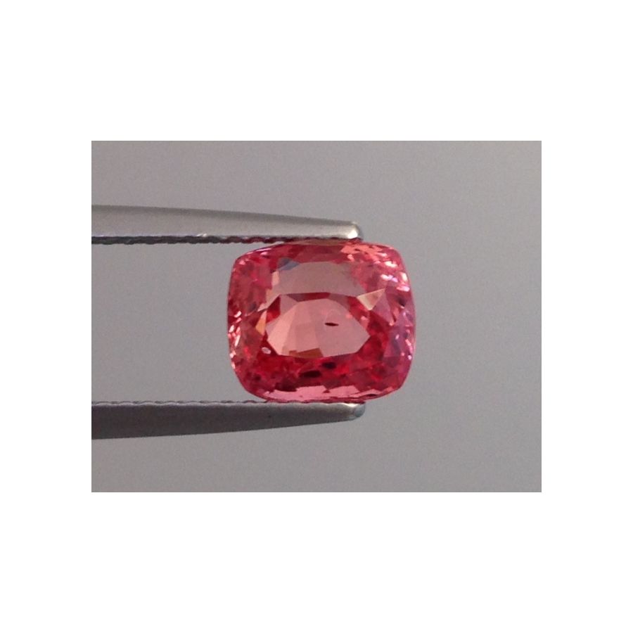 Natural Heated Padparadscha Sapphire pinkish-orange color cushion shape 2.50 carats with GRS Report
