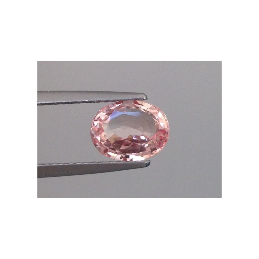 Natural Unheated Padparadscha Sapphire pastel pinkish-orange color oval shape 1.74 carats with GRS Report