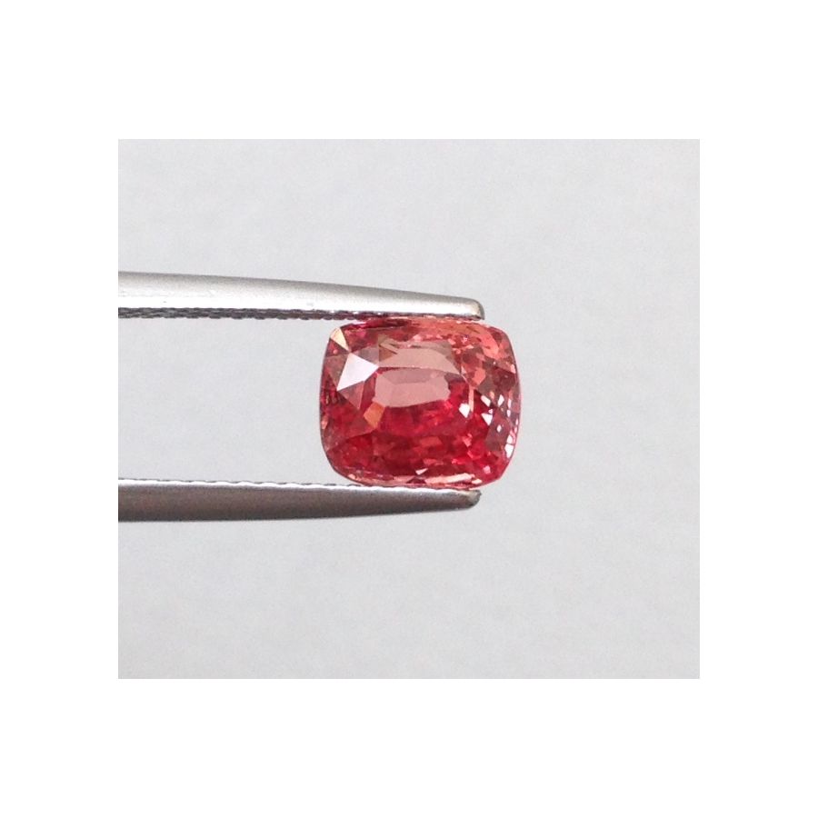 Natural Heated Padparadscha Sapphire pinkish-orange color cushion shape 2.50 carats with GRS Report